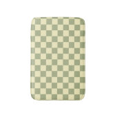 Dusty Sage Green and Butter Yellow Checkerboard Badmat (Voorkant Verticaal)
