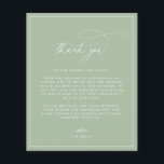 Dusty Sage Green Carte de remerciements<br><div class="desc">Ce design romantique et intemporel présente un script moderne associé à un texte audacieux. Veuillez me contacter si vous avez besoin d'aide pour cette conception.</div>