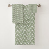 Dusty Sage Green Chevron Motif (En situation)