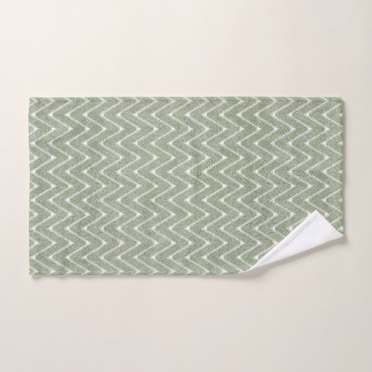 Dusty Sage Green Chevron Motif (Serviette à main)