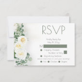 Dusty Sage Green Floral Wedding RSVP Response Card (Devant)