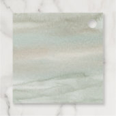 Dusty Sage Green Waterverf Gold Geometric Wedding Bedankjes Labels (Achterkant)