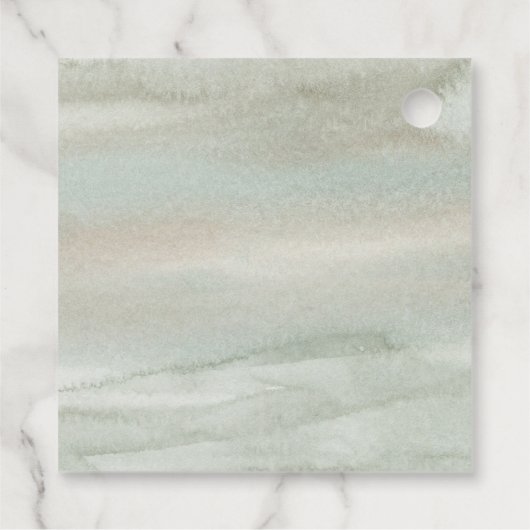 Dusty Sage Green Waterverf Gold Geometric Wedding Bedankjes Labels (Achterkant)