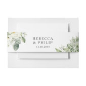Dusty Sage Green Wedding Invitation Belly Band Uitnodigingen Wikkel (Voorkant Voorbeeld)