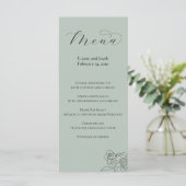 Dusty Sage Green Wedding Menu (Staand voorkant)
