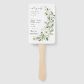 Dusty Sage Green Wedding Program Hand Fan Handwaaier (Achterkant)