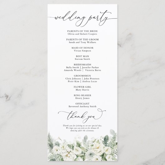 Dusty Sage Green Wedding Programme (Dos)