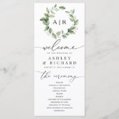 Dusty Sage Green Wedding Programme (Devant)