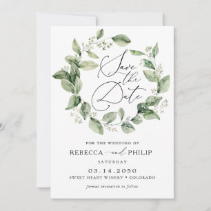 Dusty Sage Green Wedding Save The Date Kaart