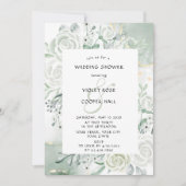 Dusty Sage Waterverf Floral Wedding Shower Kaart (Voorkant)