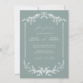 Dusty Sage Wedding Invitation Announcement Card (Devant)