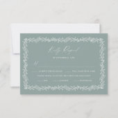 Dusty Sage Wedding Invitation RSVP Response Card (Devant)