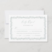 Dusty Sage Wedding Invitation RSVP Response Card (Devant)