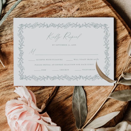 Dusty Sage Wedding Invitation RSVP Response Card