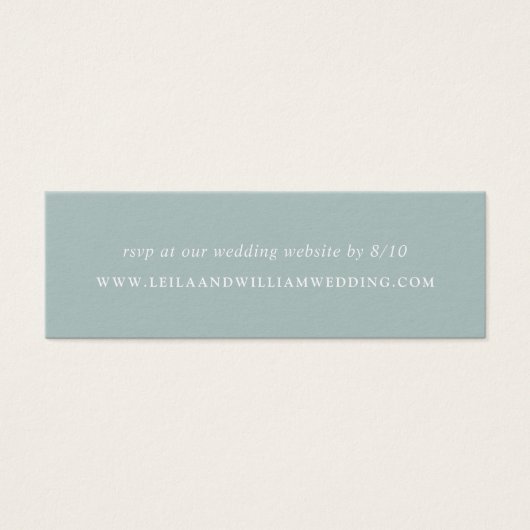 Dusty Sage Wedding Website RSVP-kaarten Mini Visitekaartjes (Voorkant)