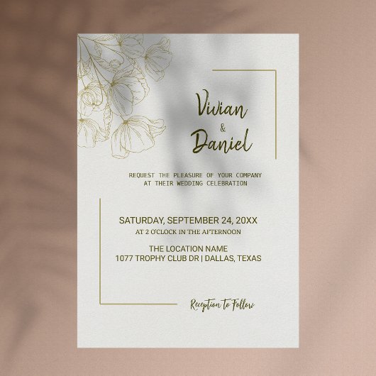 Dusty Simple Elegance Faire-part de mariage botani