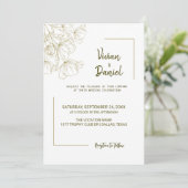 Dusty Simple Elegance Faire-part de mariage botani (Debout devant)