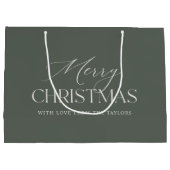 Dusty Spruce Green Gepersonaliseerde Kerstvakantie Groot Cadeauzakje (Achterkant)