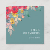 Dusty Turquoise | Boho Floral Visitekaartje (Voorkant)