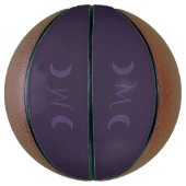Dusty Violet Crescent Moons Monogram Basketbal (Verticaal)