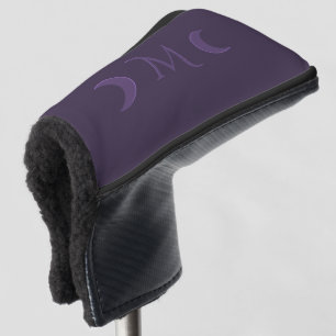 Dusty Violet Crescent Moons Monogram Golfheadcover