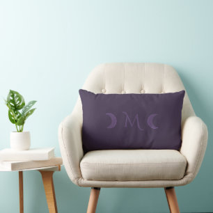 Dusty Violet Crescent Moons Monogram Kussen