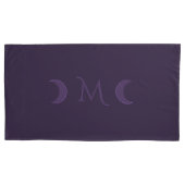 Dusty Violet Crescent Moons Monogram Kussensloop (Voorkant-Links)