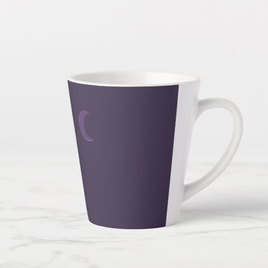 Dusty Violet Crescent Moons Monogram Latte Mok (Rechts)