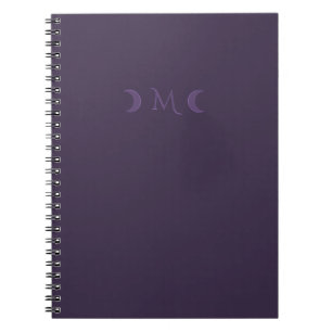Dusty Violet Crescent Moons Monogram Notitieboek