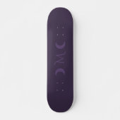 Dusty Violet Crescent Moons Monogram Skateboard (Voorkant)