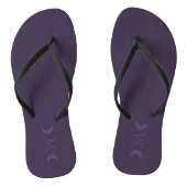 Dusty Violet Crescent Moons Monogram Teenslippers (Voetbed)