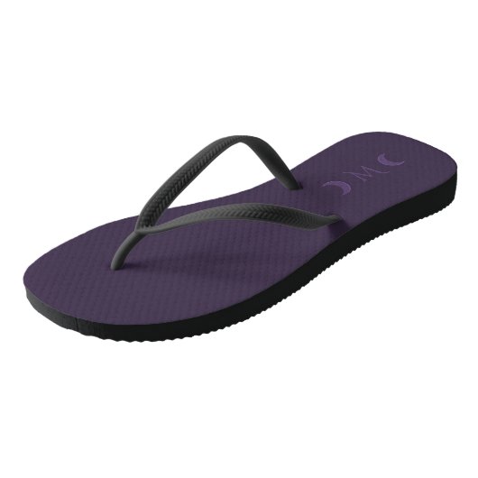 Dusty Violet Crescent Moons Monogram Teenslippers (Schuin)