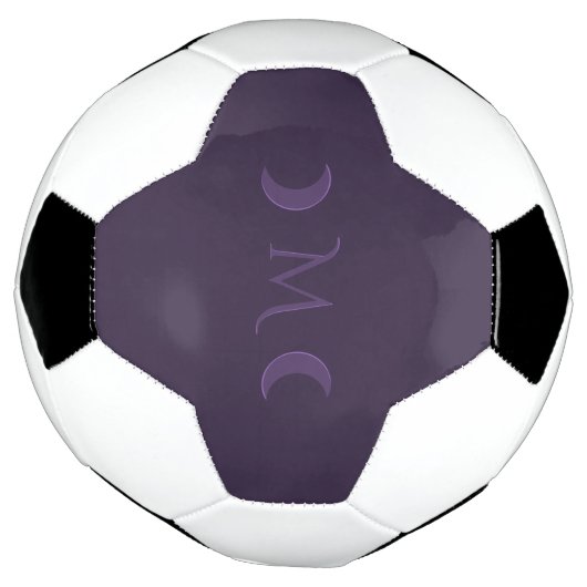 Dusty Violet Crescent Moons Monogram Voetbal (Gedraaid)