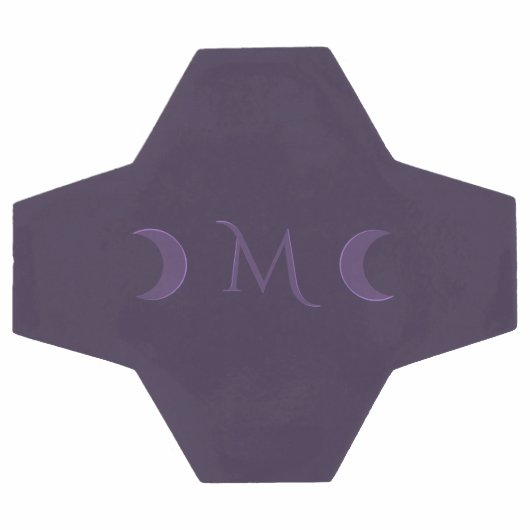 Dusty Violet Crescent Moons Monogram Voetbal (Enkel)