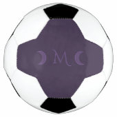 Dusty Violet Crescent Moons Monogram Voetbal (Voorkant)