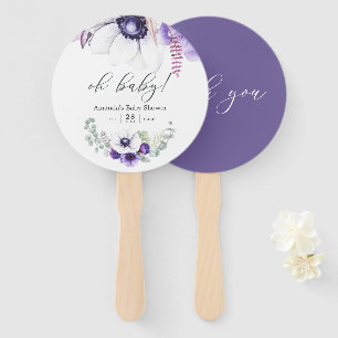 Dusty Violet Floral Baby shower Handwaaier