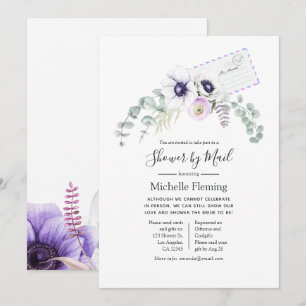 Dusty Violet Floral Bridal of Baby shower per post Kaart