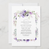 Dusty Violet Floral Celebration of Life Kaart (Voorkant)