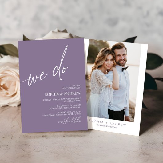 Dusty violet Nous faisons minimaliste Faire-part d