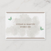 Dusty waterverf & Butterfly moderne QR-code RSVP Informatiekaartje (Voorkant)