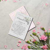 Dusty White Roses Détails du Mariage Carte de boît