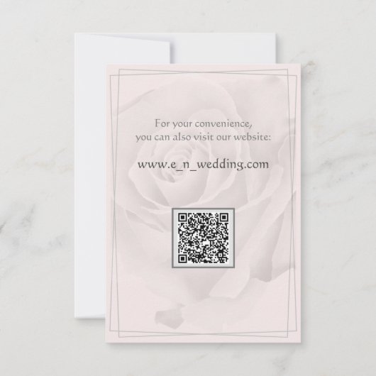 Dusty White Roses Détails du Mariage Carte de boît (Dos)