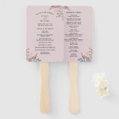 Dusty Wildflower Botanical Wedding Program Fans Handwaaier (Voorkant en achterkant)