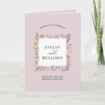 Dusty Wildflower Waterverf Botanic Wedding Progr