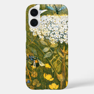 Dutch Art Nouveau Meadow Wildflowers, Vlinders iPhone 16 Hoesje