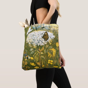 Dutch Art Nouveau Meadow Wildflowers, Vlinders Draagtas