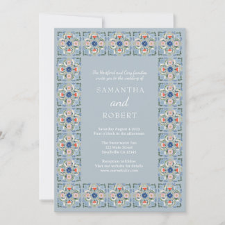 Dutch Blue Tile Wedding Kaart
