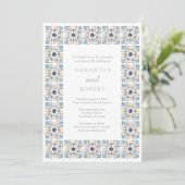 Dutch Blue Tile Wedding Kaart (Staand voorkant)
