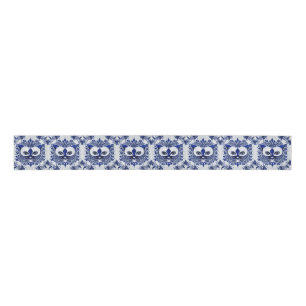 Dutch Blue & White Style Cat Face voor Dierenvrien Grosgrain Lint