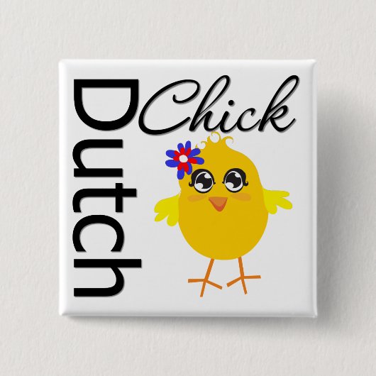 Dutch Chick Vierkante Button 5,1 Cm (Voorkant)
